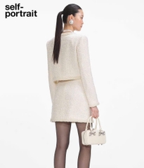 Chân váy tweed Sel-Portrait trắng sequin