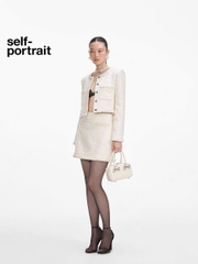Chân váy tweed Sel-Portrait trắng sequin