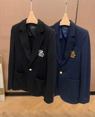 Blazer Polo 100% cotton 1 khuy huy hiệu PRL 2 màu