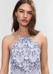 Váy maxi MNG thô đũi hoa nhí 2 quai mảnh