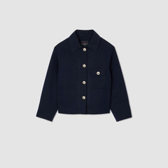 Jacket Sandro khaki cổ bẻ màu navy