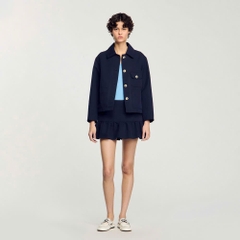 Jacket Sandro khaki cổ bẻ màu navy