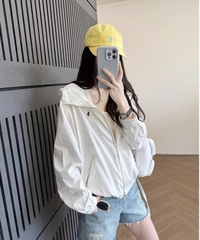 Áo khoác trùm đầu vải gió
