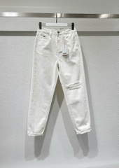 Quần baggy Tommy trắng rách gối dư xịn