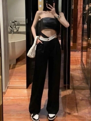 Quần suông Alexander Wang cạp chéo