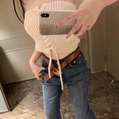 Quần jean Celine kèm belt nâu