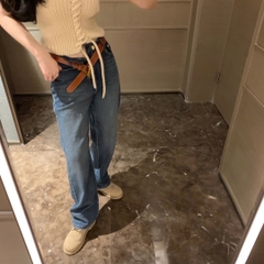 Quần jean Celine kèm belt nâu