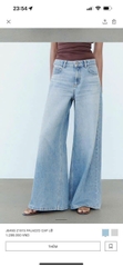Quần jeans suông Zara suông màu nhạt mài trước