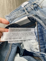 Quần jeans suông Zara suông màu nhạt mài trước
