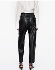 Quần da Zara đen dư xịn dáng baggy