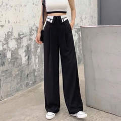 Quần suông Zara cạp lật trắng