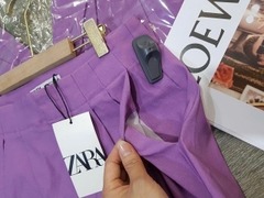 Short đũi Zara tím cạp cao