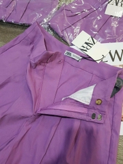 Short đũi Zara tím cạp cao