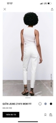 Quần Zara ống đứng trắng