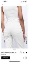 Quần Zara ống đứng trắng