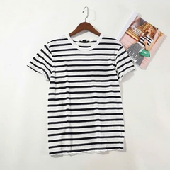 Top Massimo Dutti kẻ ngang cổ tròn