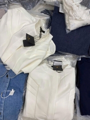Sơ mi Massimo Dutti trắng vạt ly vai đuôi tôm