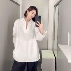 Sơ mi COS cổ V dây buộc nơ
