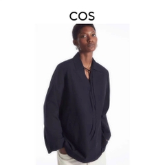 Sơ mi COS cổ V dây buộc nơ