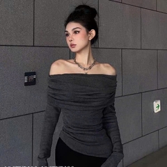 Áo thun Zara lệch vai nhún ngực