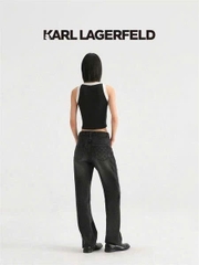 Áo croptop KARL 3 lỗ dệt kim