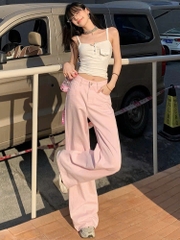Quần denim Polo hồng kèm belt