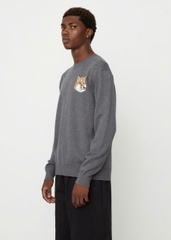 Áo len Maison Kitsune cổ tròn logo cáo to