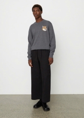 Áo len Maison Kitsune cổ tròn logo cáo to