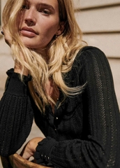 Cardigan Sezane cổ bèo