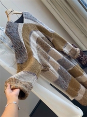 Cardigan Zara dáng dài phối màu cafe