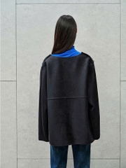 Coat dạ ép Massimo Dutti cổ V khuy vai
