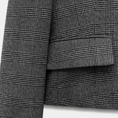 Blazer Zara kẻ chìm dáng lửng