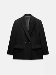 Blazer đen Zara 2 túi trước
