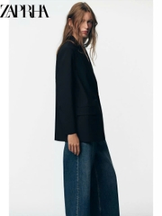 Blazer đen Zara 2 túi trước