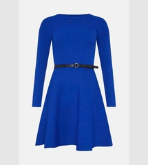 Váy Mini Cổ Tròn Đan Sợi Viscose