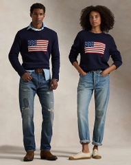 Áo len Polo cờ Mỹ 100% cotton 2 màu