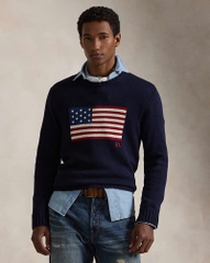 Áo len Polo cờ Mỹ 100% cotton 2 màu