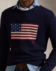 Áo len Polo cờ Mỹ 100% cotton 2 màu