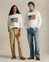 Áo len Polo cờ Mỹ 100% cotton 2 màu