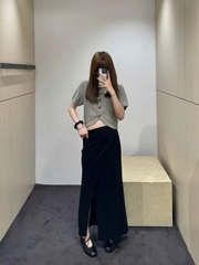 Áo len COS cổ đức ngắn tay 2 màu