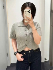 Áo len COS cổ đức ngắn tay 2 màu