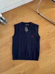 Áo gilett len Polo RL cổ V vặn thừng 2 màu