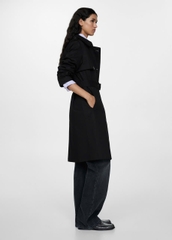 Trendcoat MNG đen dáng dài