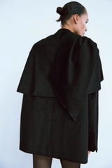 Blazer dạ handmade kèm khăn đen