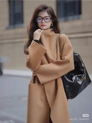 Áo mangto dạ TOTEME cổ bẻ to