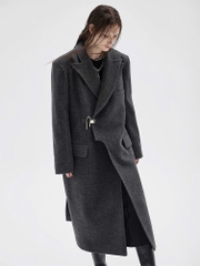 Coat dạ ép MaxMara khuy kim loại