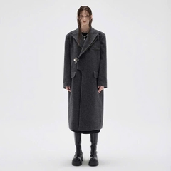 Coat dạ ép MaxMara khuy kim loại