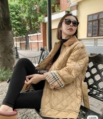 Áo phao BBR trần bông cổ nhung 2 túi trước kèm belt
