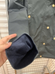 Jacket ERDOS đen dáng loose cổ đức navy khuy vàng