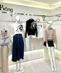 Áo len Brunello Cucinelli cổ trụ đính hoa sequin ngực